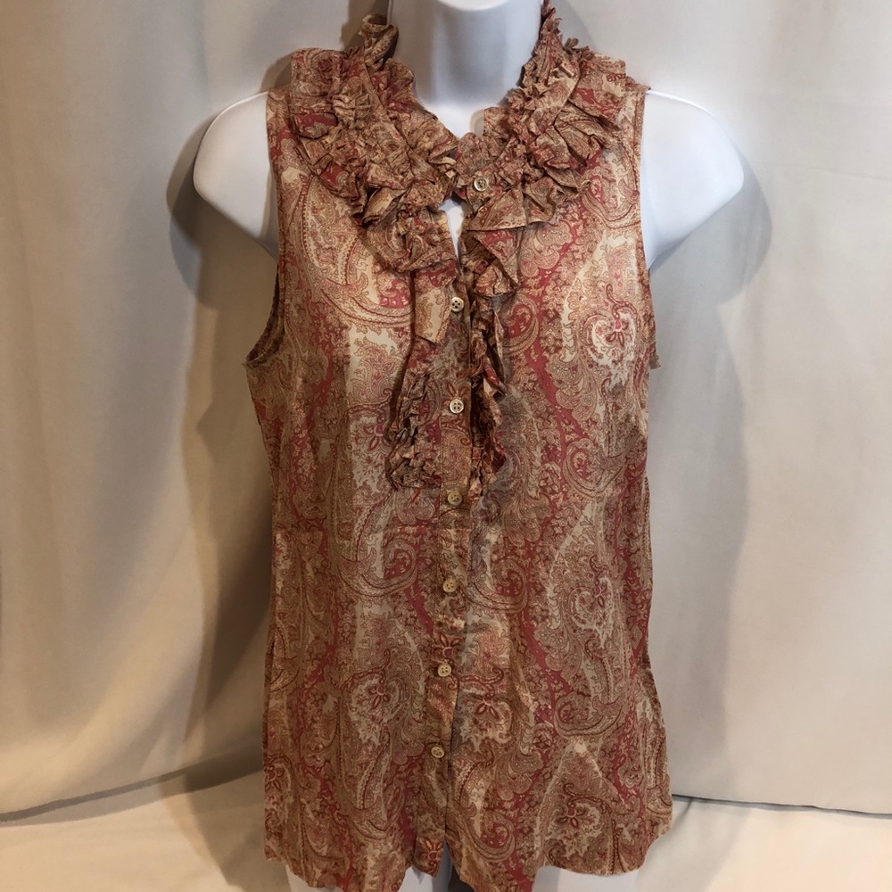 Beautiful Paisley J Crew Sleeveless Top size 2